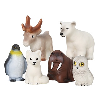 Животные Арктики и Антарктики. Набор из 6 игрушек. ПВХ. Весна  - купить оптом