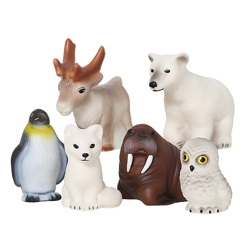 Животные Арктики и Антарктики. Набор из 6 игрушек. ПВХ. Весна